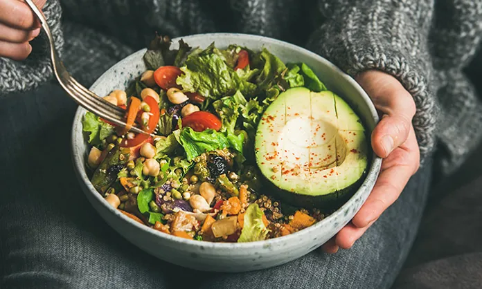 Green salad on plate