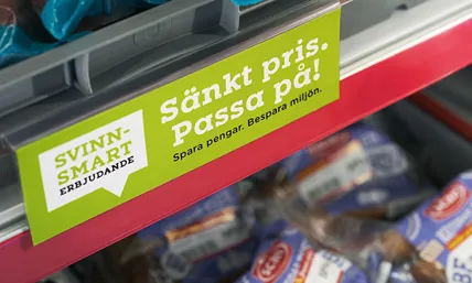 A sign that says the price of the item has been reduced