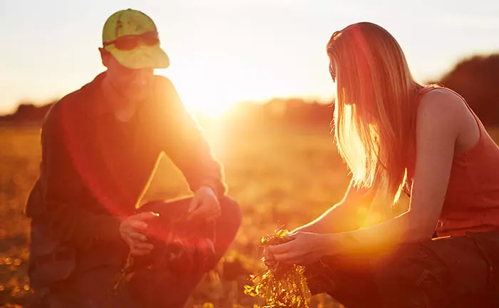 Two persons on field