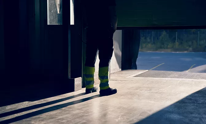 Man standing by door