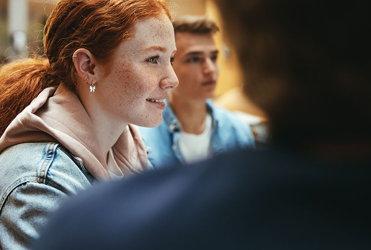 Young people smiling