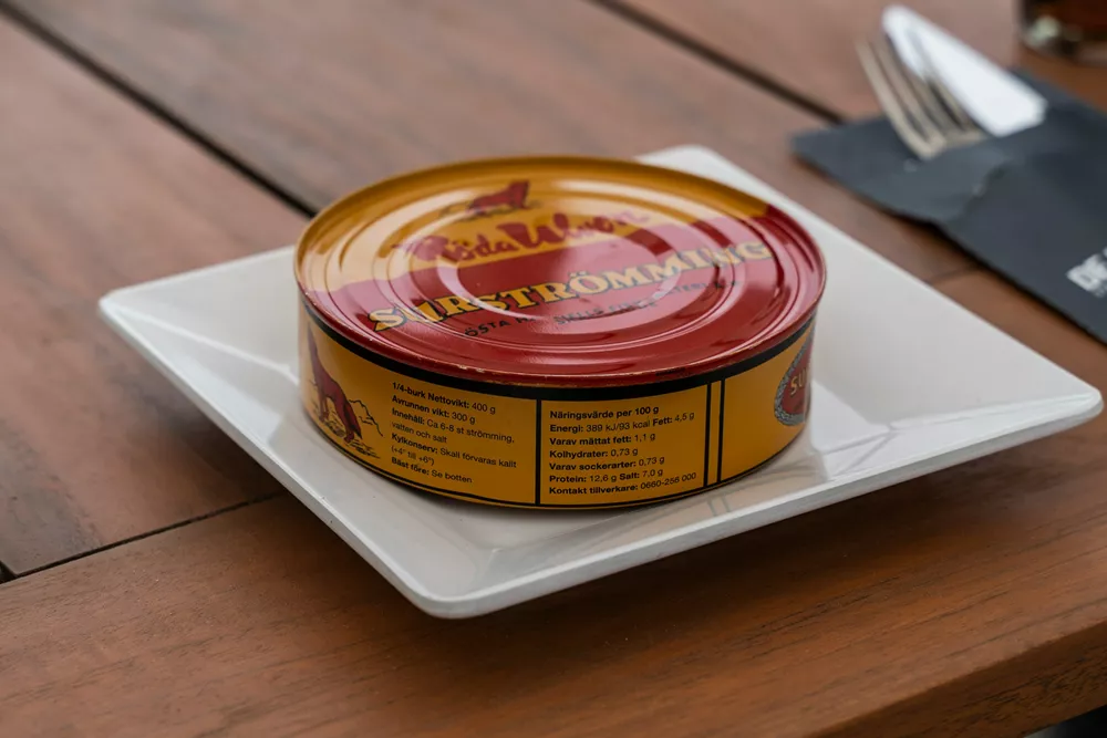 A can of fermented herring
