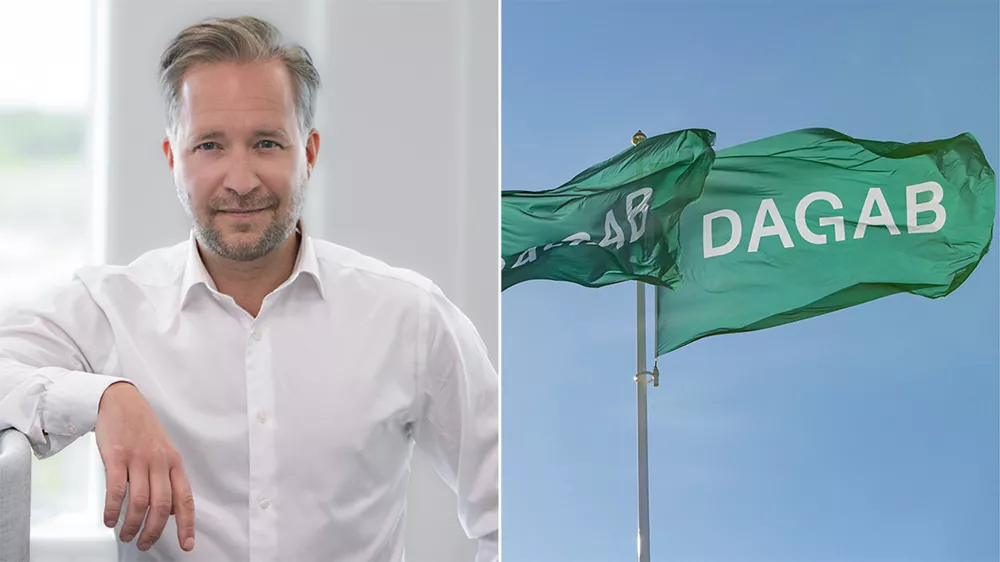 Portrait of Hans Bax and Dagab flags