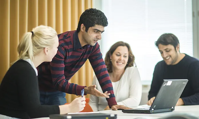 Employees working together