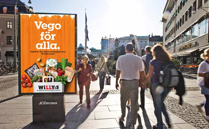 Willys commercial in a Swedish city